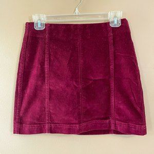 Size 4 Maroon Corduroy Mini Skirt | Zip Up Burgundy Miniskirt Wild Fable